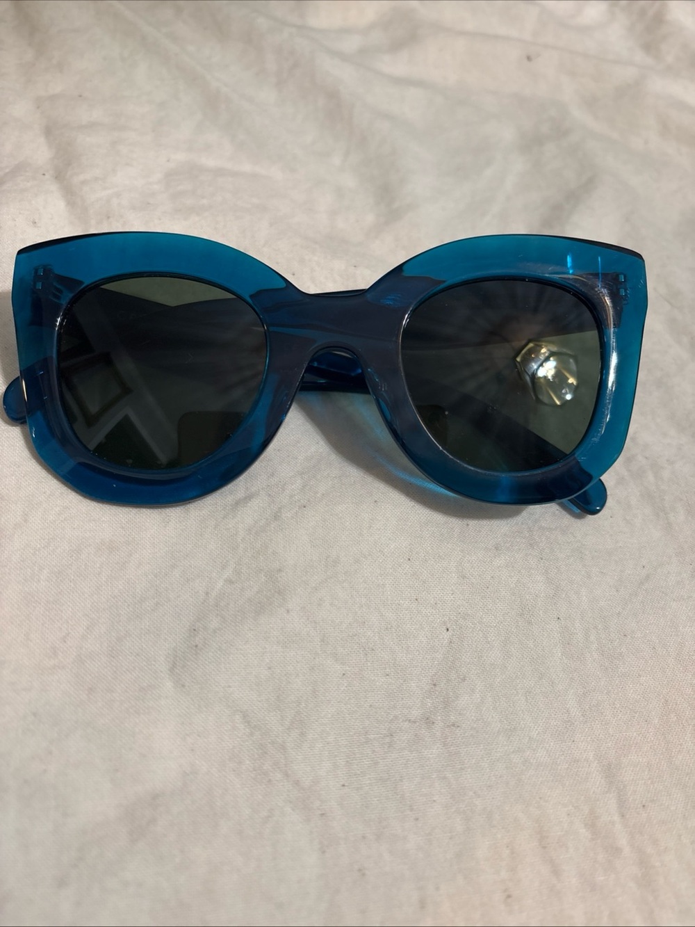 Celine Teal Blue Oversized Cat-Eye Sunglasses unisex